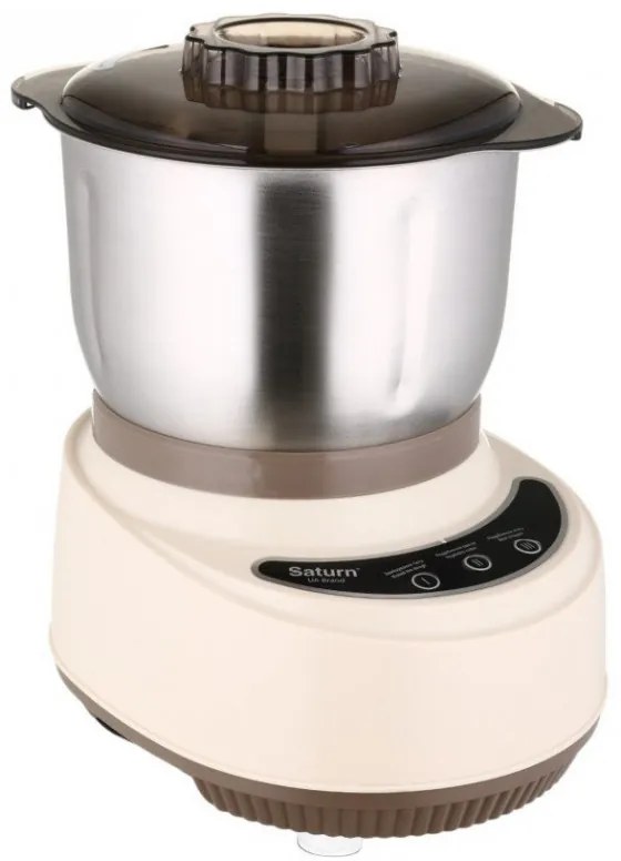 Компактен кухненски робот Saturn ST-FP7180, 500 W, Смилане, Месене, 7 л, 3 функции, Меден мотор, Бежов/Кафяв