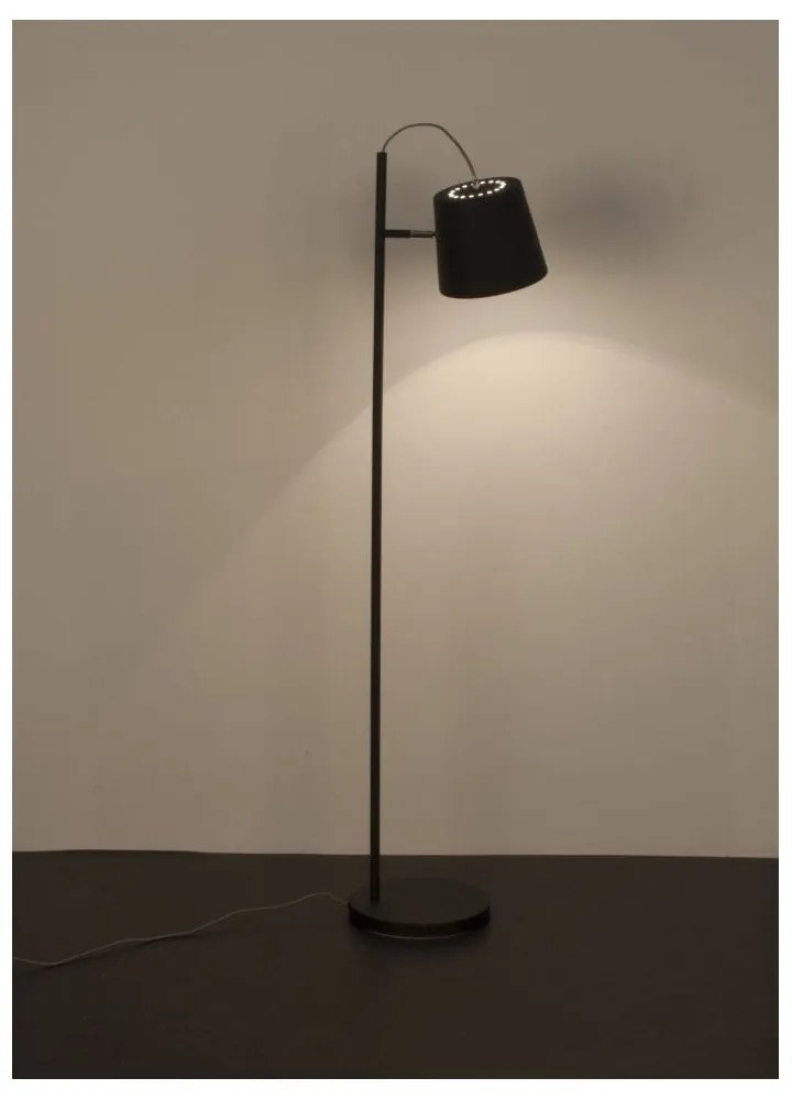 Черна подова лампа с глава на катарама - Zuiver