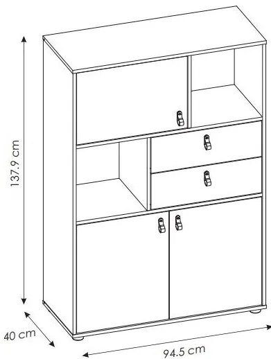 Бюфет tall Miden 3D2S