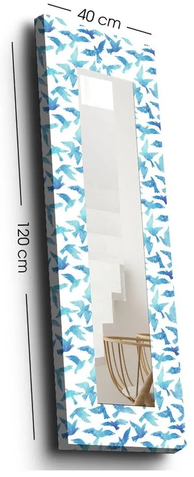 Стенно огледало с дървена рамка 40x120 cm - Wallity