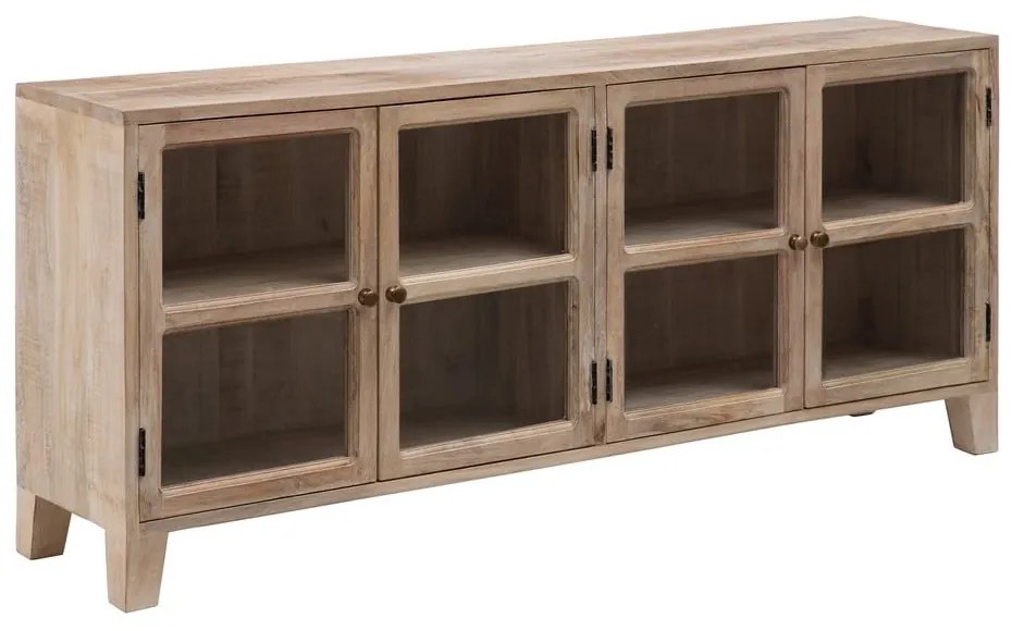 Витрина от масивно манго в естествен цвят 160x71 cm – Ixia