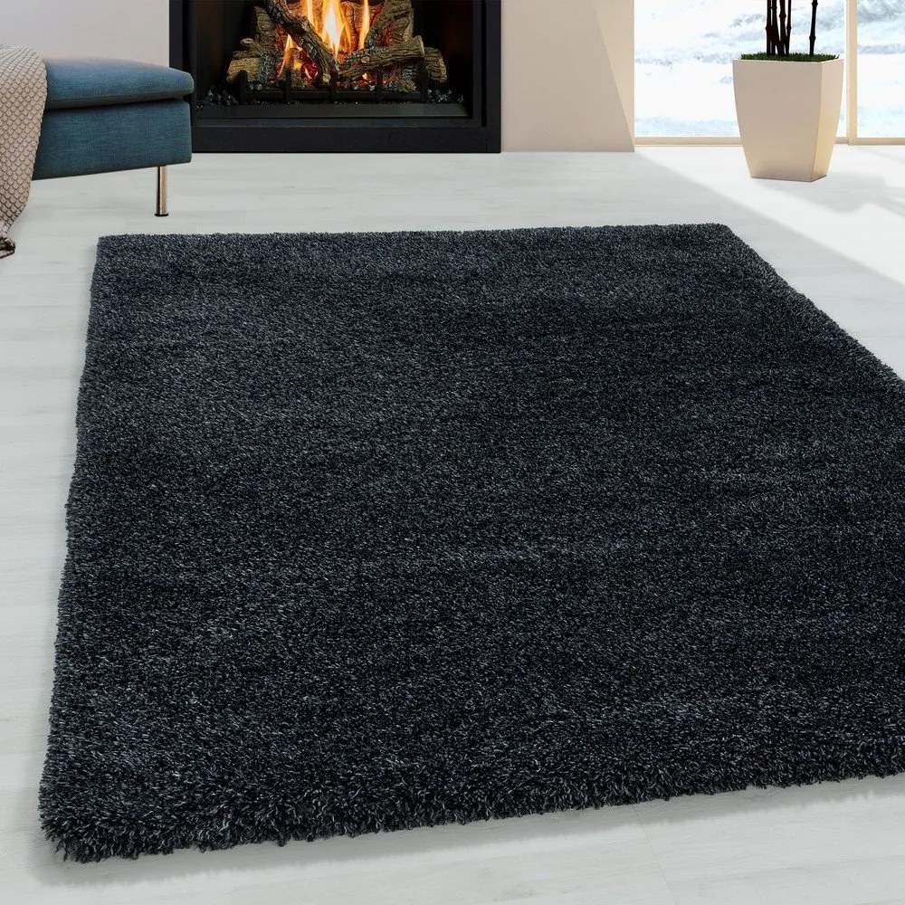 Антрацитен килим 160x230 cm Fluffy – Ayyildiz Carpets