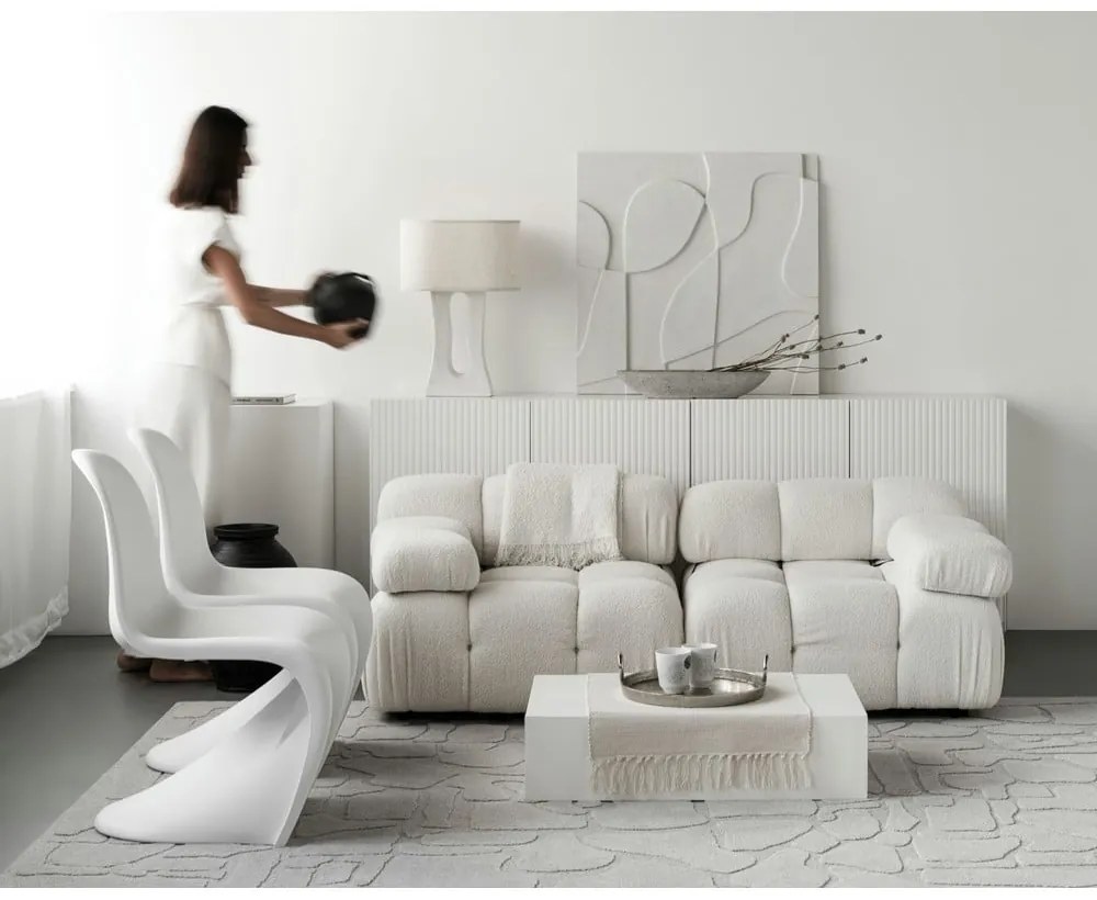 Светлосив вълнен килим 133x190 cm Morphic Dunes – Agnella