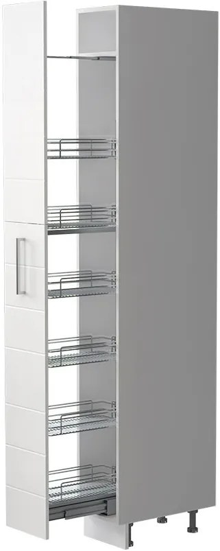 Висок подов шкаф Hudson K23-30-1KZ-Silver - White