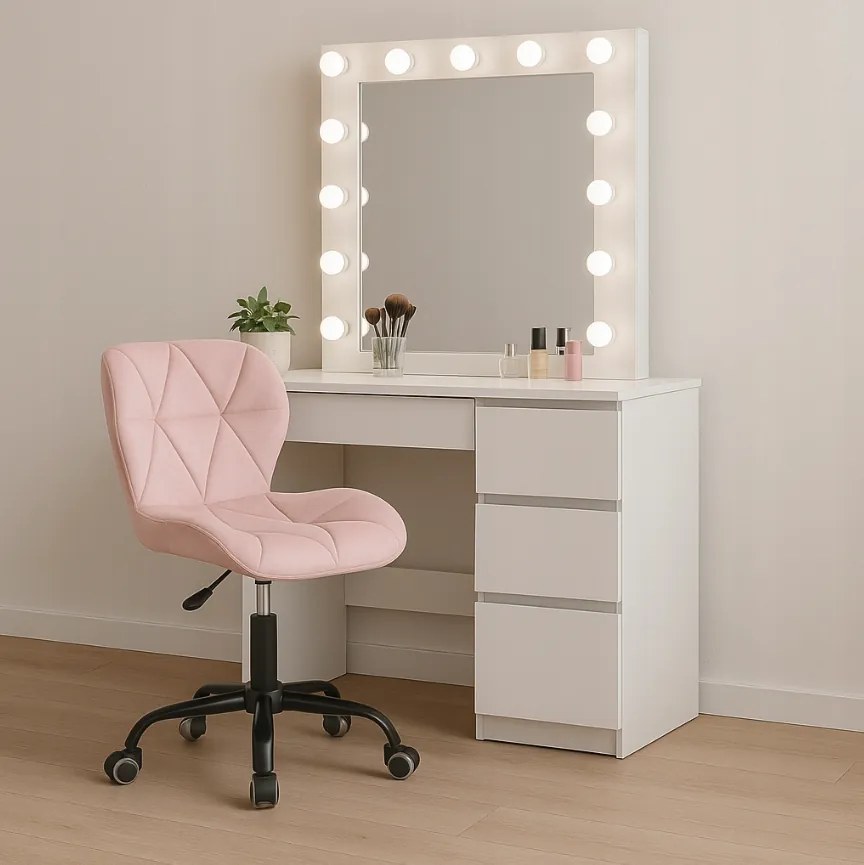 Ергономичен въртящ се офис стол - кадифе Сив