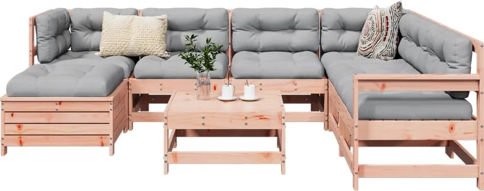 3250598 vidaXL Градински комплект диван от 8 части, дугласка ела масив