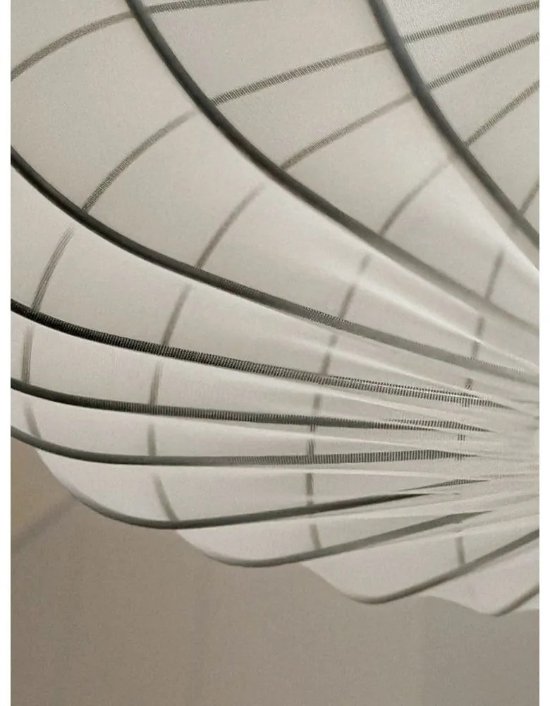 Бяло висящо осветително тяло с текстилен абажур ø 52 cm Mellow – Candellux Lighting