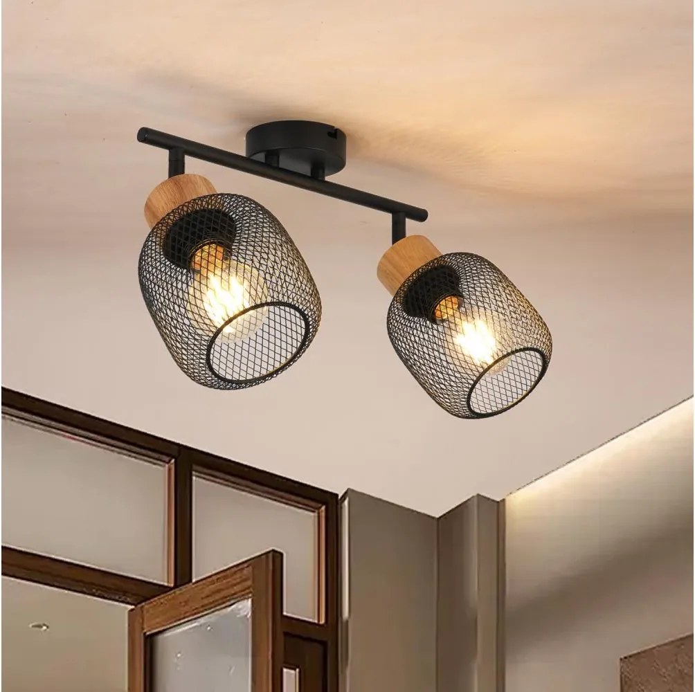 Brilagi - Точково осветително тяло BASKLITE 2xE27/15W/230V дърво/черно