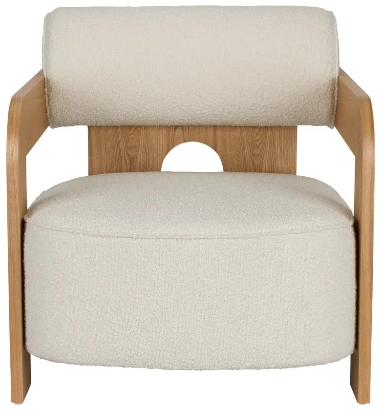 Бежово кресло от букле Oolong – Zuiver