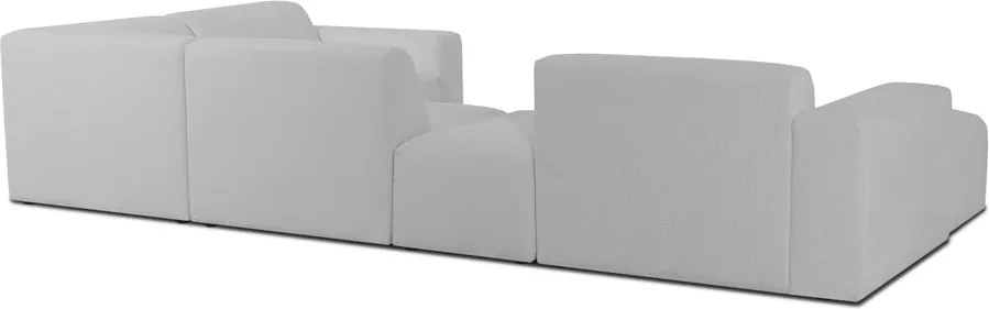 Бял ъглов диван от букле ("U" форма) Roxy – Scandic