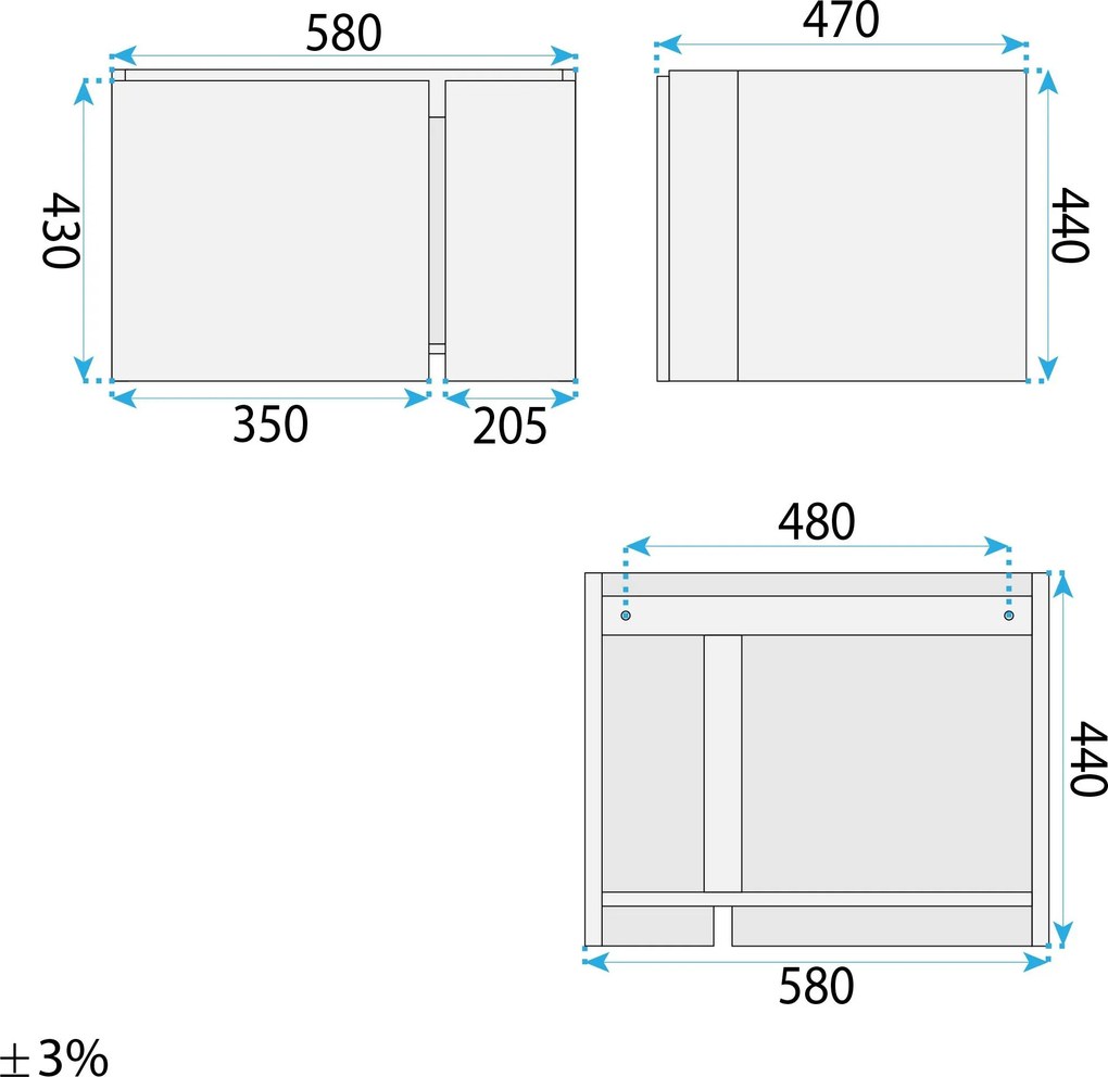 Комплект мебели за баня с мивка Tula 60cm Beige