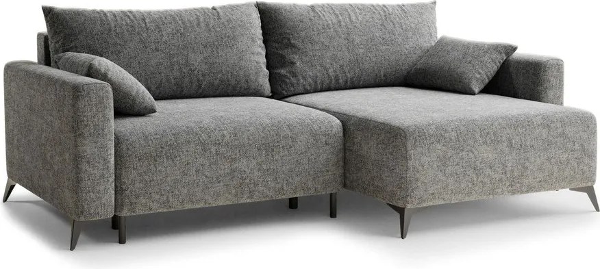 Сив шенилов сгъваем/с място за съхранение ъглов диван (десен ъгъл) Leon – Maison de Rêve