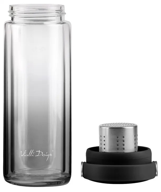 Черна стъклена бутилка 350 ml Fuori – Vialli Design