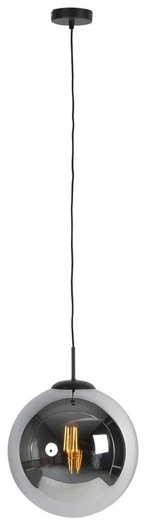 Интелигентна висяща лампа черна с опушено стъкло 30 см с Wifi ST64 - Pallon