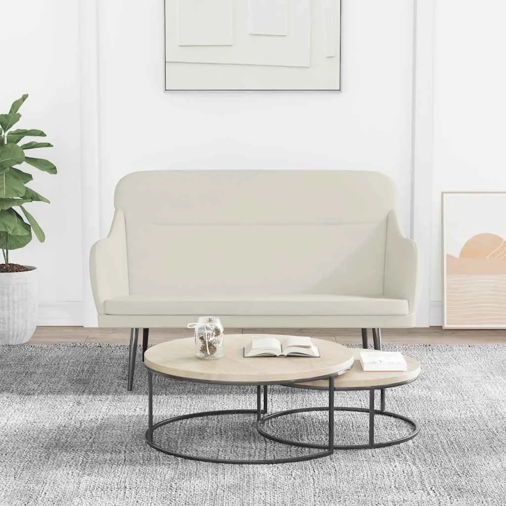 351452 vidaXL Пейка, кремава, 110x76x80 см, кадифе