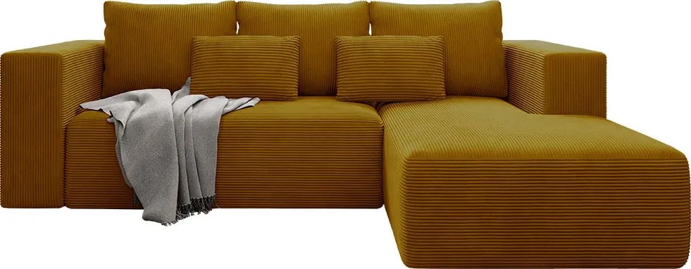Ъглов диван Stripes-Right-Moustardi