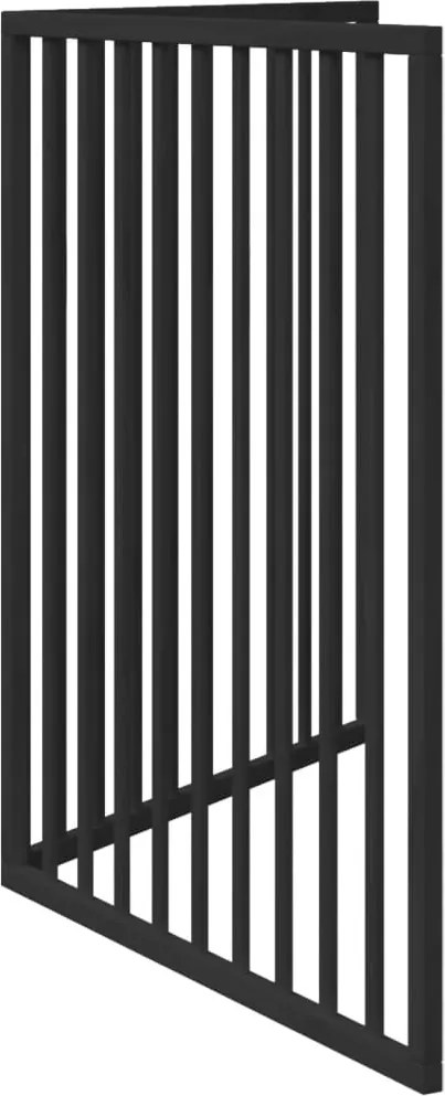 Сгъваема преграда за кучета 2 панела черна 160 см топола