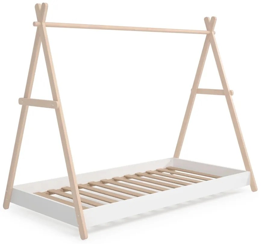 Детско легло от бяло/естествено борово дърво 90x200 cm Trufa - Marckeric