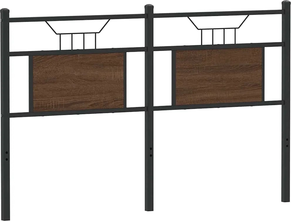 4106873 vidaXL Резервна табла за легло, кафяв дъб, 137 см, инженерно дърво и стомана