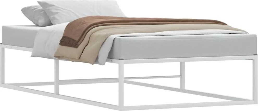 4017422 vidaXL Рамка за легло без матрак Бяла 90x200 cm Метал