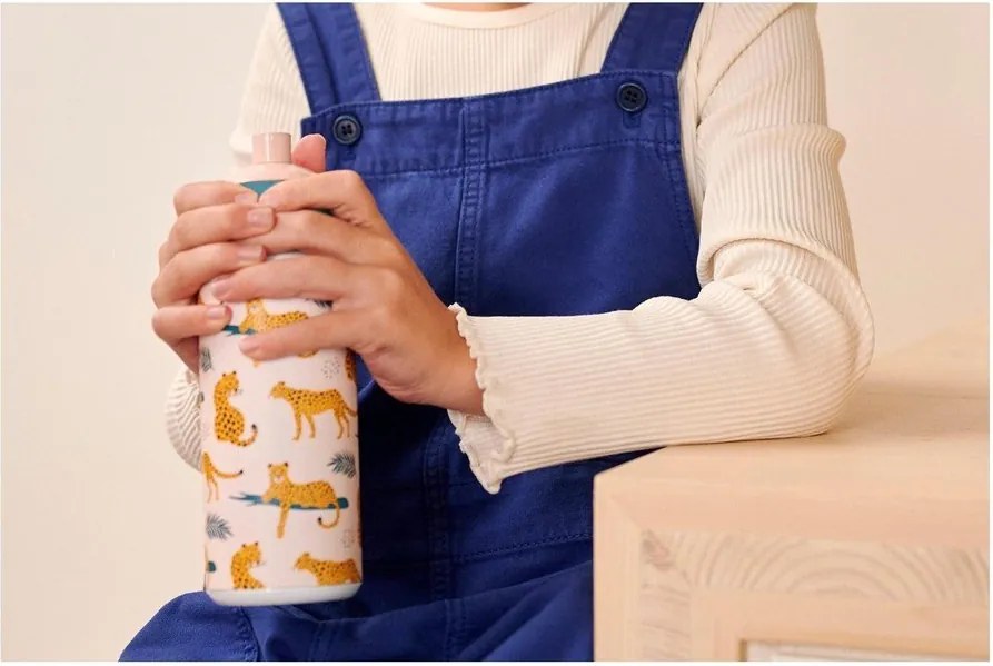 Светлорозова пластмасова детска бутилка 400 ml Fairy Garden by Little Dutch – Mepal