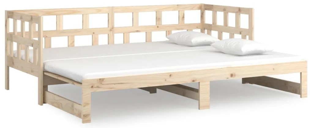 820222 vidaXL Разтегателна кушетка, борово дърво масив, 2x(90x200) см