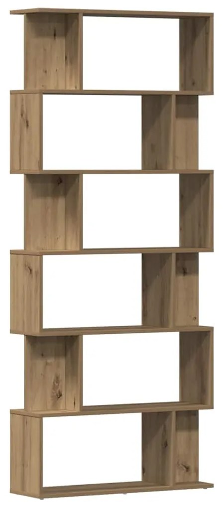855783 vidaXL Библиотека, дъб артизан, 80x24x192 см, инженерно дърво