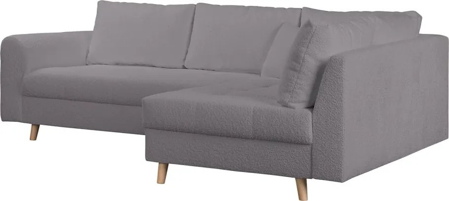 Тъмносив ъглов диван от плат букле (десен ъгъл) Ariella - Ropez