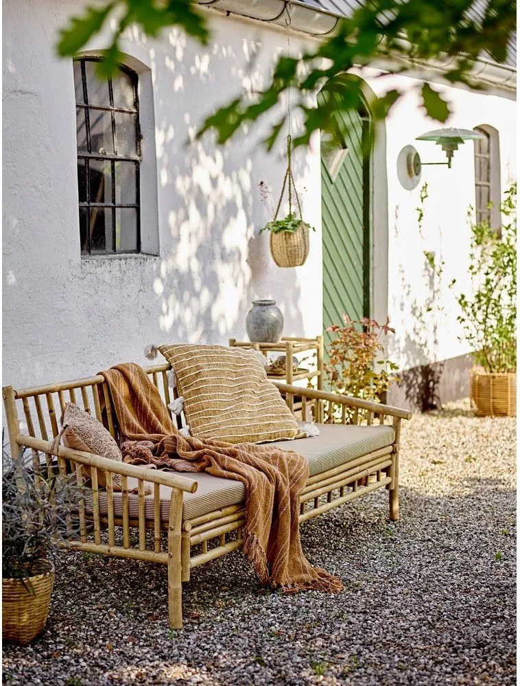 Бамбуков градински диван в бежово-натурален цвят Sole - Bloomingville