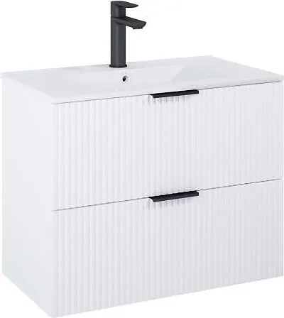 Шкаф Unik Reef с 2 чекмеджета и умивалник, 815 x 465 mm, matt white