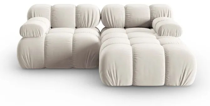 Бежов кадифен модулен ъглов диван (десен ъгъл) Bellis – Micadoni