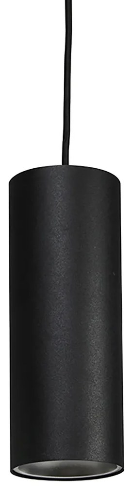 Дизайнерска висяща лампа черна вкл. адаптер за релса 1-фазна - Iconic Tubo