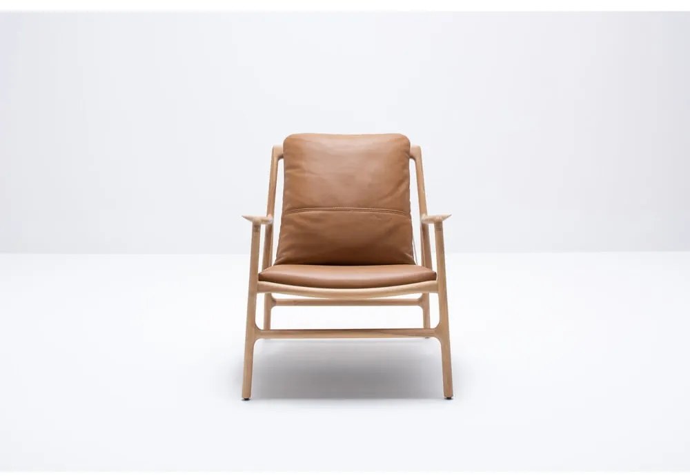 Кожен фотьойл в кафяво-натурален цвят Dedo - Gazzda