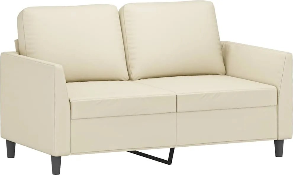 359329 vidaXL 2-местен диван, кремава, 120 см, изкуствена кожа