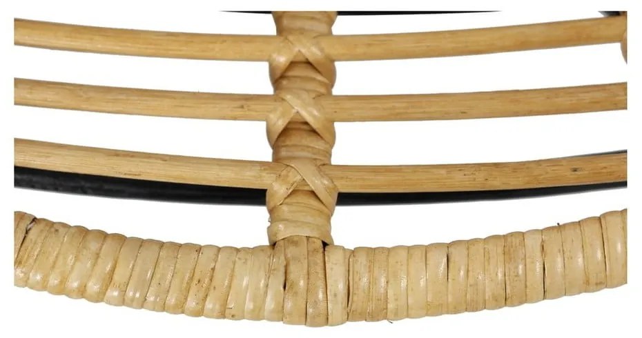 Комплект от 2 ратанови стола за хранене Carla и черна маса Strong - Bonami Essentials