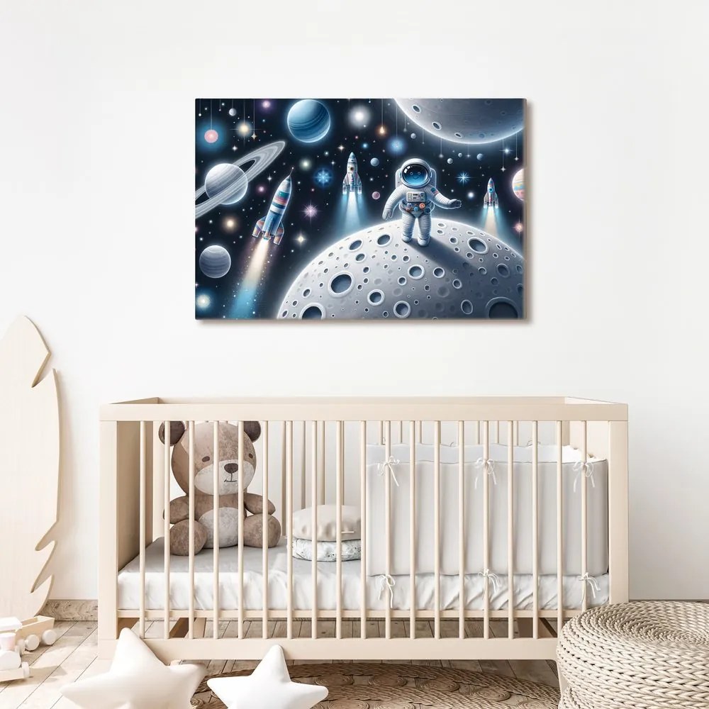 Картина на платно – Детски астронавт на Луната