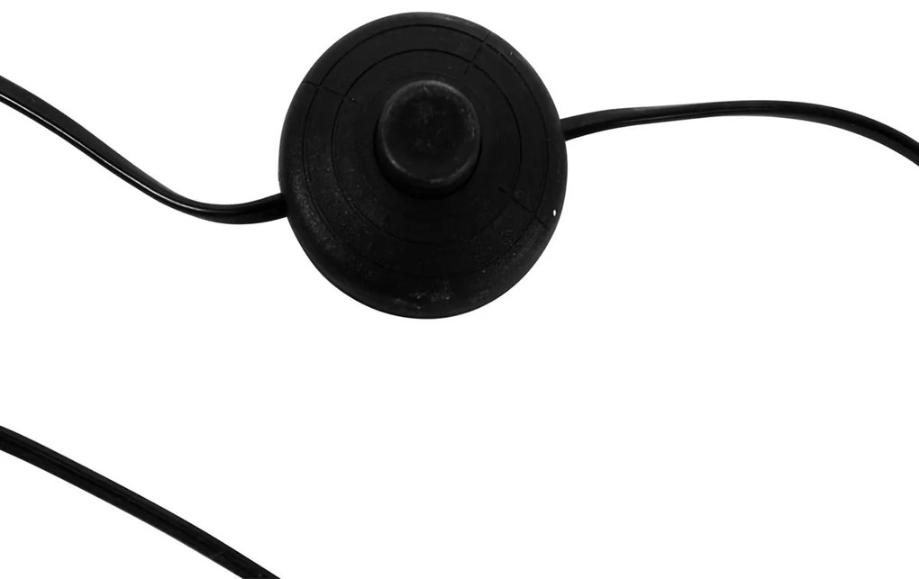 Стоманена аркова лампа с бял платнен абажур 50 см - XXL