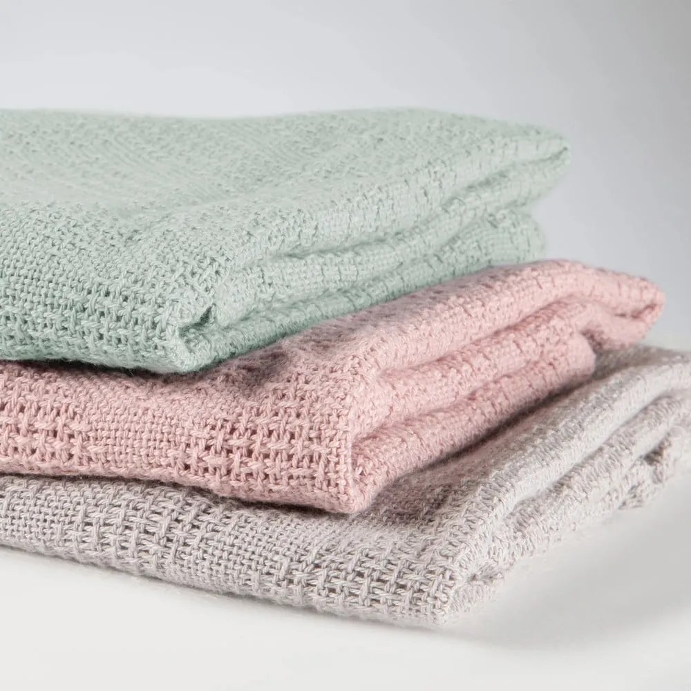 Зелено плетено бебешко одеяло от органичен памук 80x80 cm Lil Planet - Roba