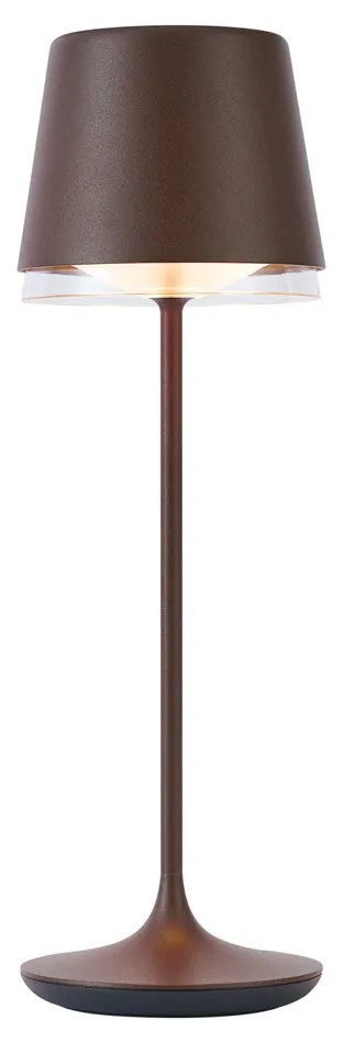 Настолна лампа ръждивокафява вкл. LED IP65 акумулаторна със станция за зареждане - Bass