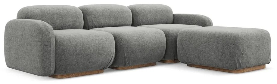Сив модулен ъглов диван от букле Ailani – Makamii