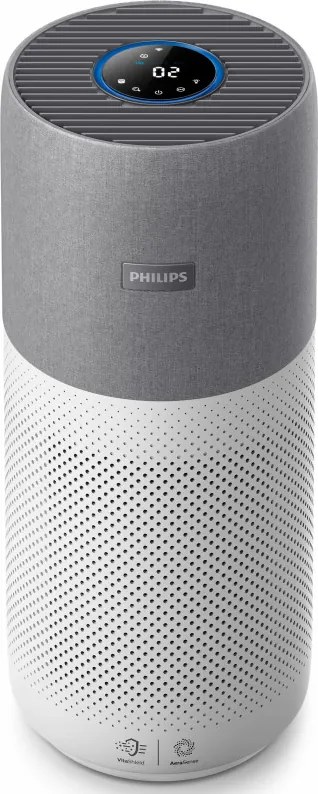 Преоценено: Пречиствател за въздух Philips AC3033/10, SMART, Wi-Fi, 55W, За до 135 м2, HEPA, Интелигентни сензори, Бял/сив