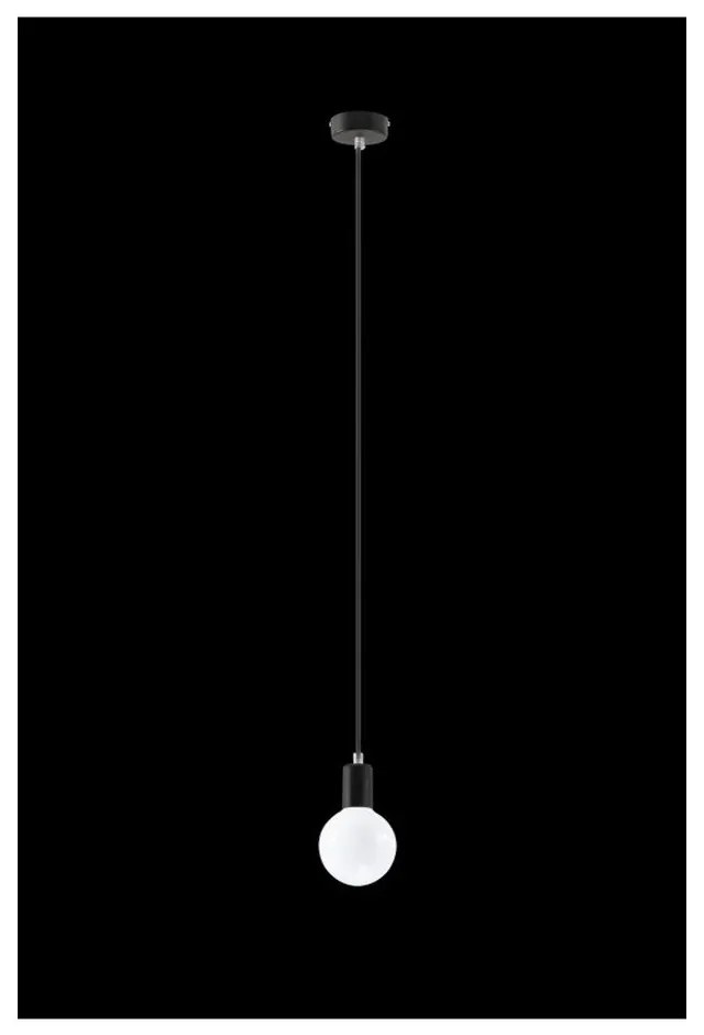 Черно висящо осветително тяло Bombilla - Sollux