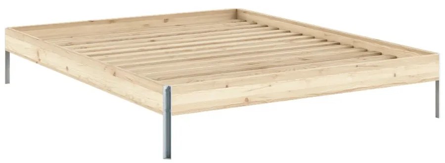 Двойно легло от масивен бор с включена подматрачна рамка в естествен цвят 160x200 cm Core – Karup Design