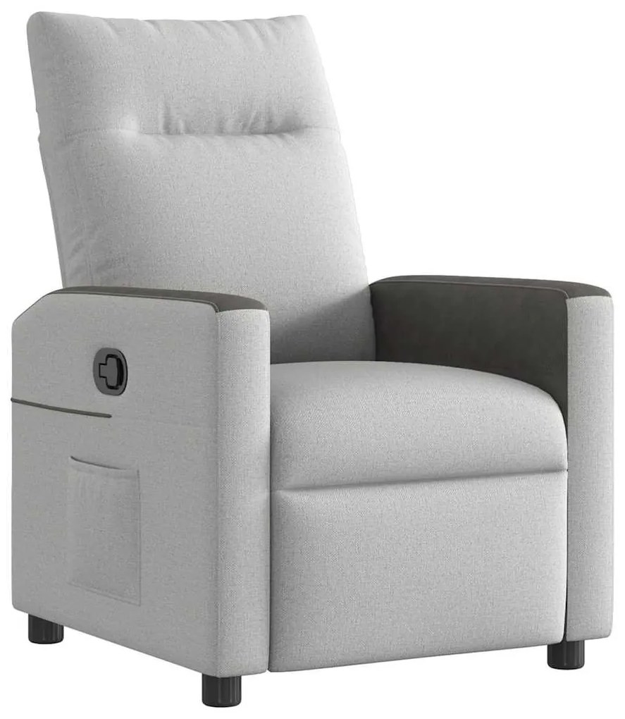 4104824 vidaXL Recliner Chair Cloud Grey Fabric