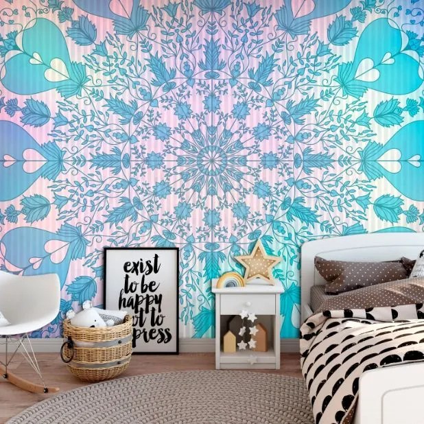 Самозалепващ се фототапет - Girly Mandala (Blue) - 392x280