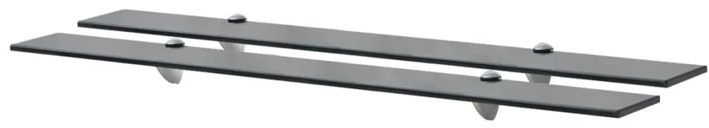 3051508 vidaXL Подвижни рафтове, 2 бр, стъкло, 90x10 см, 8 мм