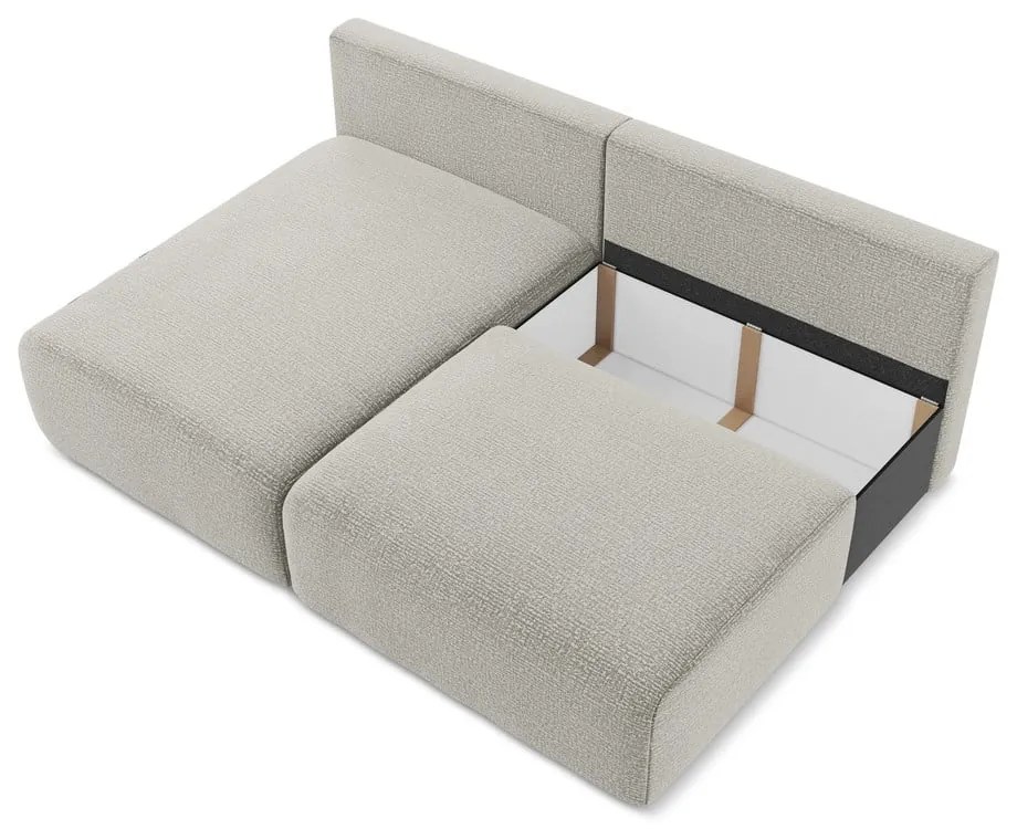 Светлосив разтегателен ъглов диван с място за съхранение (ляв ъгъл) Kalena – Makamii