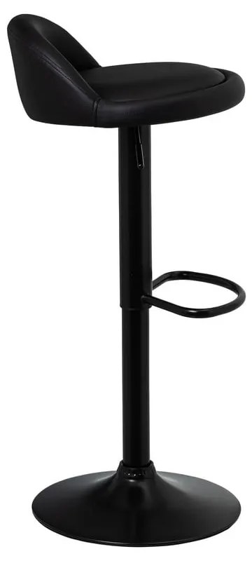 Черни бар столове в комплект от 2 бр. с регулируема височина от имитация на кожа (височина на седалката 72 cm) – Casa Selección