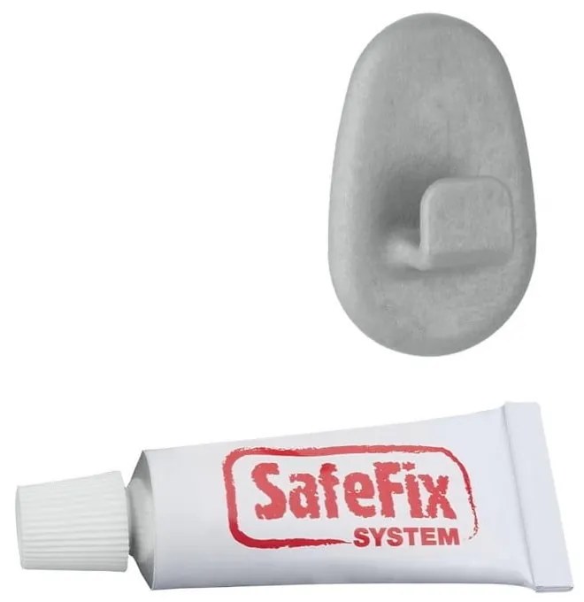 Комплект от 2 куки и лепило Сив Safefix - Metaltex