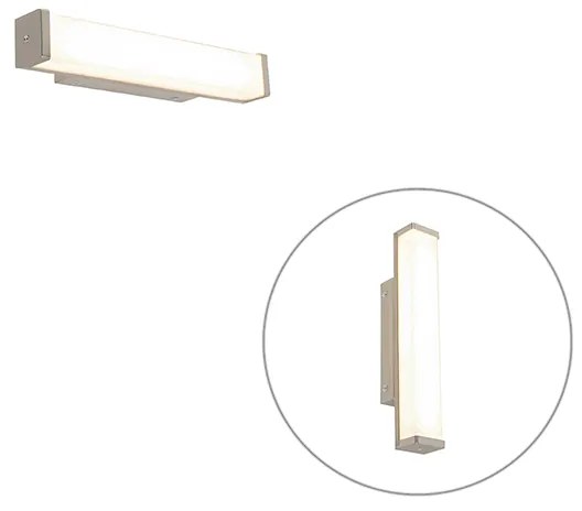 Стена лампа за баня стомана 32 см с LED IP44 - Cascada
